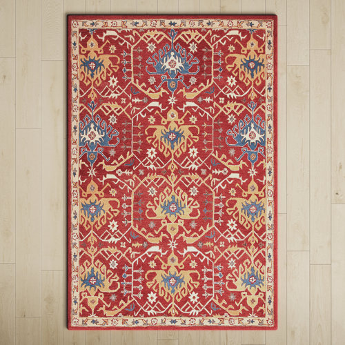 Goddard Handmade Wool Red/Yellow Rug & Reviews Birch Lane